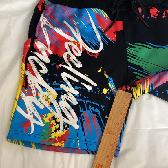 BKYS Lucky Charm Black Keys Sweatshorts Men M Feeling Lucky Bunny Pull On String - Picture 11 of 15